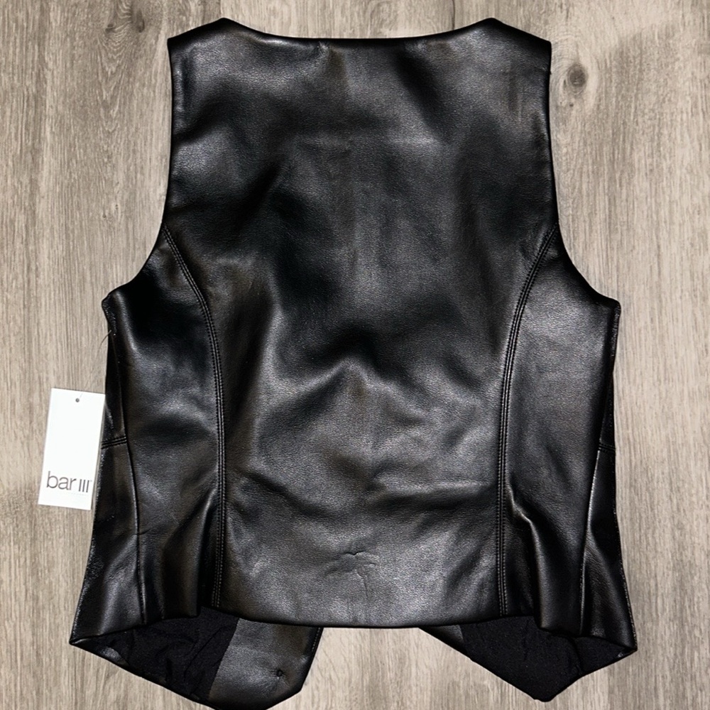 💜Firm Price💜 Bar III button up faux leather tank top - Picture 9 of 11